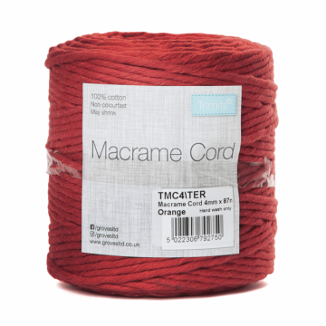 Reel of Macrame Cotton Cord Terracotta 4mm x 87m