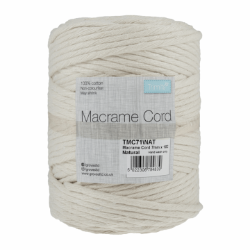 Reel of Macrame Cotton Cord Natural 7mm x 100m