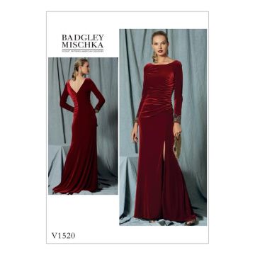 Vogue Sewing Pattern 1520 (E5) - Misses Long Sleeve Dress 14-22 V1520  14-22