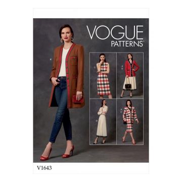 Vogue Sewing Pattern 1643 (A) - Misses Jacket Dress & Skirt 14-22 V1643E5 14-22