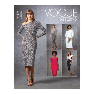 Vogue Sewing Pattern 1674 (A5) - Misses Evening Dress V1674A5 6-14 V1674A5 6-14