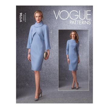 Vogue Sewing Pattern 1736 (E5) - Misses Jacket & Dress V1736E5 14-22 V1736E5 14-22
