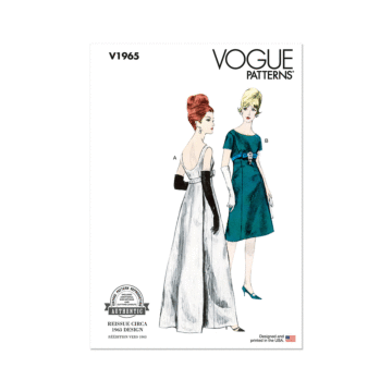 Vogue Sewing Pattern 1965 (B5) Misses' One Piece Evening Dress  8-16