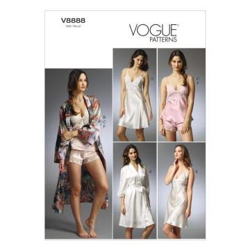 Vogue Sewing Pattern 8888 (A5) - Misses Robe, Slip & Panties 6-14 V8888  6-14