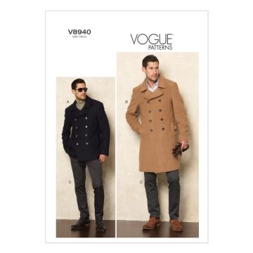 Vogue Sewing Pattern 8940 (MUU) - Mens Jacket & Pants 34-40 V8940MUU 34-40