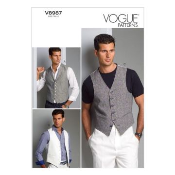 Vogue Sewing Pattern 8987 (MXX) - Mens Vest 40-46 V8987 40-46