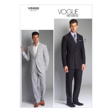 Vogue Sewing Pattern 8988 (MXX) - Mens Jacket & Pants 40-46 V8988 40-46