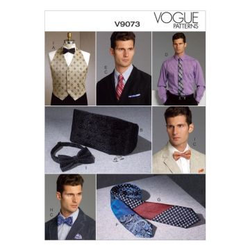 Vogue Sewing Pattern 9073 - Mens Vest & Pocket Square One Size V9073 One Size