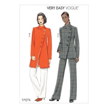 Vogue Sewing Pattern 9274 (A5) - Misses Jacket & Pants 6-14 V9274  6-14