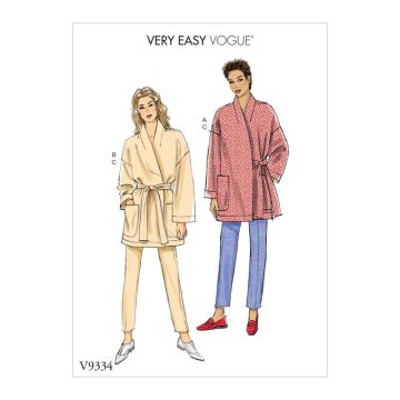 Vogue Sewing Pattern 9334 (Y) - Misses Jacket Belt & Pants S-M V9334 S-M
