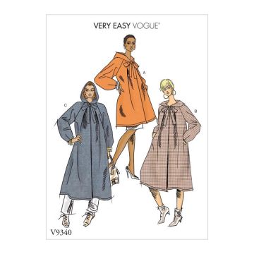 Vogue Sewing Pattern 9340 (ZZ) - Misses Coat L-XXL V9340 L-XXL