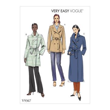 Vogue Sewing Pattern 9367 (Y) - Misses Coat & Belt S-M V9367Y S-M