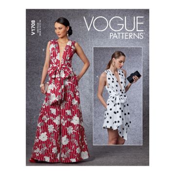 Vogue Sewing Pattern 1708 (F5) - Misses Jumpsuit 16-24 V1708F5 16-24
