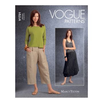 Vogue Sewing Pattern 1731 (AA) - Misses Pocket Skirt & Pants 6-12 V1731AA 6-12