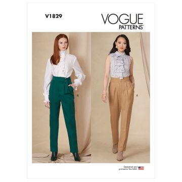 Vogue Sewing Pattern 1829 (B5) - Misses Pants 8-16 V1829B5 8-16