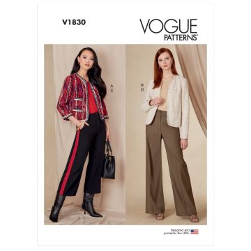 Vogue Sewing Pattern 1830 (B5) - Misses Jacket & Pants 8-16 V1830B5 8-16