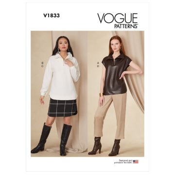Vogue Sewing Pattern 1833 (A) - Misses Top Skirt & Pants XS-XXL V1833A XS-XXL