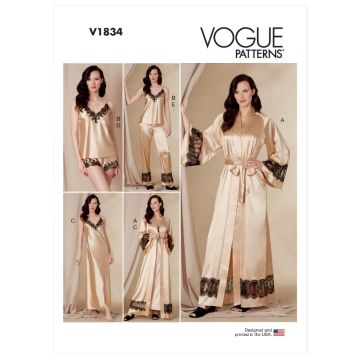 Vogue Sewing Pattern 1834 (B5) - Misses Robe Shorts & Pants 8-16 V1834B5 8-16