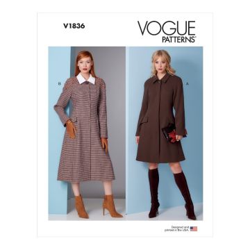 Vogue Sewing Pattern 1836 (B5) - Misses Coat 8-16 V1836B5 8-16
