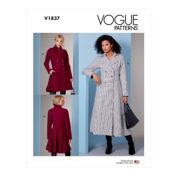 Vogue Sewing Pattern 1837 (B5) - Misses Coat 8-16 V1837B5 8-16