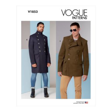 Vogue Sewing Pattern 1853 (MXX) - Mens Coat 40-46 V1853MXX 40-46