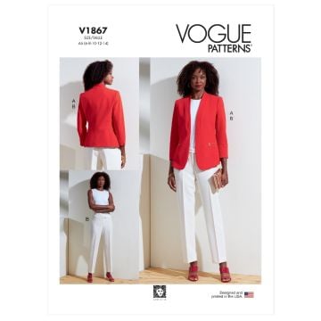 Vogue Sewing Pattern 1867 (A5) - Misses Jacket & Pants 6-14 V1867A5 6-14