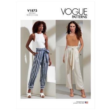 Vogue Sewing Pattern 1873 (B5) - Misses Petite Pants & Tie Belt 8-16 V1873B5 8-16