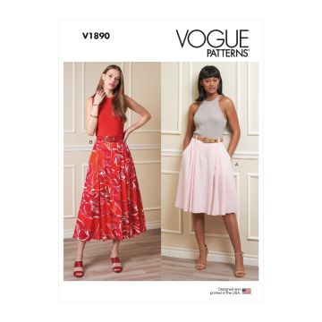 Vogue Sewing Pattern 1890 (A5) - Misses Skirts 6-14 V1890A5 6-14