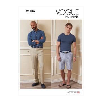 Vogue Sewing Pattern 1896 (MUU) - Mens Shorts & Pants 34-40 V1896MUU 34-40