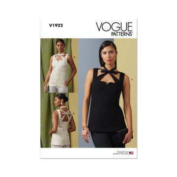Vogue Sewing Pattern 1922 (A5) - Misses Sleeveless Top 6-14
