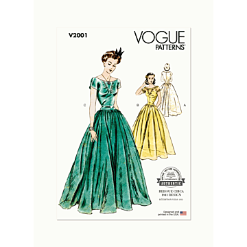 Vogue Sewing Pattern V2001 (Y5) Misses' Dress  18-20-22-24-26