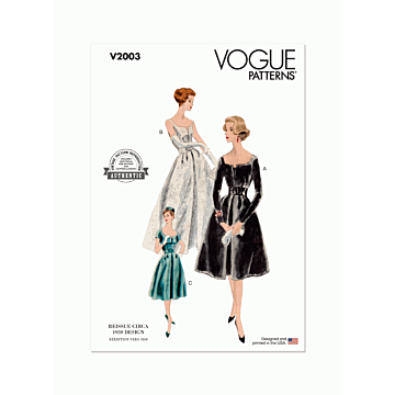 Vogue Sewing Pattern V2003 (H5) Misses' Dress and Petticoat  6-8-10-12-14