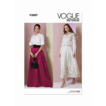 Vogue Sewing Pattern V2007 (B5) Misses' Two Piece Dress  8-10-12-14-16