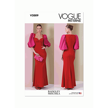 Vogue Sewing Pattern V2009 (Y5) Misses' Dress by Badgley Mischka  18-20-22-24-26