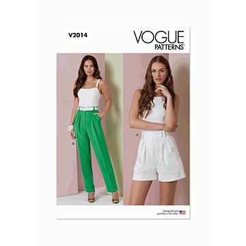 Vogue Sewing Pattern V2014 (B5) Misses' Shorts and Pants  8-10-12-14-16