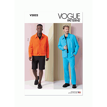 Vogue Sewing Pattern V2022 (AA) Men's Jackets, Shorts and Pants  34-36-38-40-42