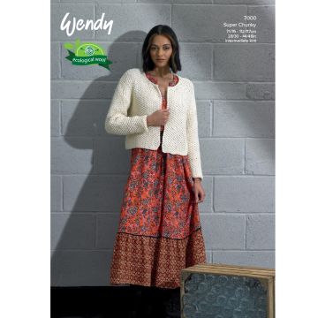 Wendy Knits Recycled Super Chunky Ladies Cardigan Pattern 7000 