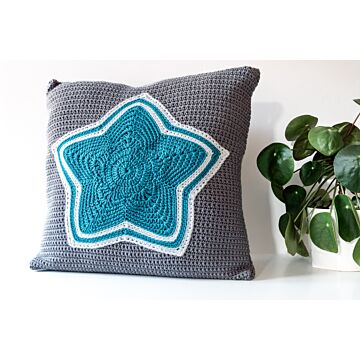 Winter Star Cushion Crochet Kit by WoolnHook in WoolBox Imagine Classic DK 