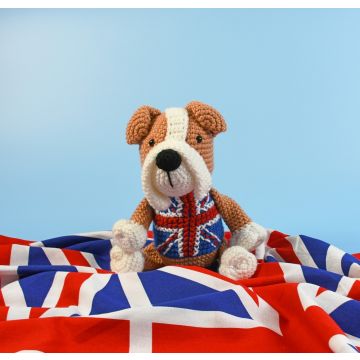 Crocheted Coronation British Bulldog in WoolBox Imagine Classic DK