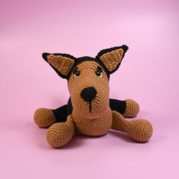 WoolPups German Shepherd Crochet Kit by Heather C Gibbs in WoolBox Imagine Classic Anti-Pilling DK 