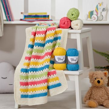 West Yorkshire Spinners Carnival Crochet Baby Blanket KIT Bo Peep DK Multi 